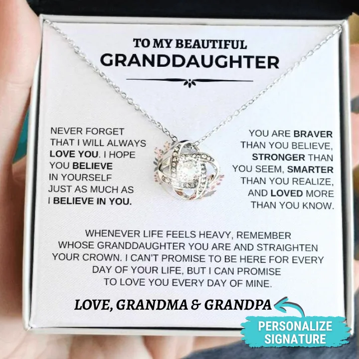 Personalized Granddaughter Necklace | Never Forget