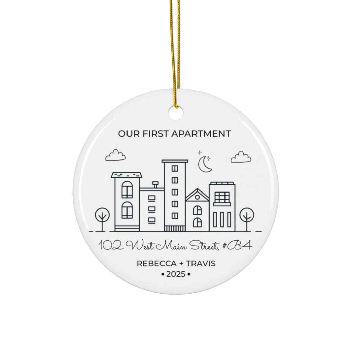 Personalized "Our First Apartment" 2025 Keepsake Ceramic Ornament